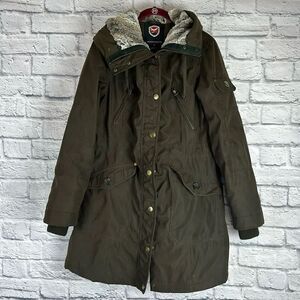 1 Madison Expedition Weatherproof Brown Winter Parker, Fur Trimmed Size Medium